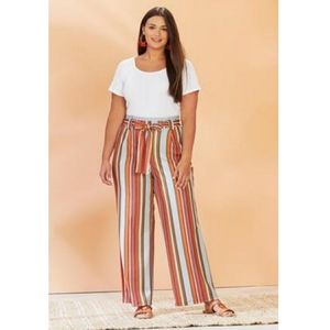 Striped linen Palazzo pants